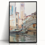 Modern Venetian Scene - Watercolor Bridge Wall Art by Sargent