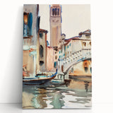 Modern Venetian Scene - Watercolor Bridge Wall Art by Sargent