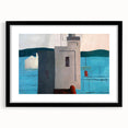Modern Wall Art: Abstract Waterfront Scene with Bold Minimalist Style