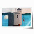 Modern Wall Art: Abstract Waterfront Scene with Bold Minimalist Style