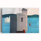 Modern Wall Art: Abstract Waterfront Scene with Bold Minimalist Style