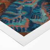 Abstract Still Life - Blue Vase and Textured Cloth Wall Art