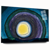 Modern Wall Art: Radiant Abstract Sunrise with Bold Color Layers