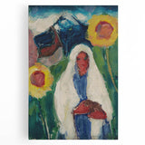 Abstract Sunflowers and Woman - Modern Colorful Wall Art Design