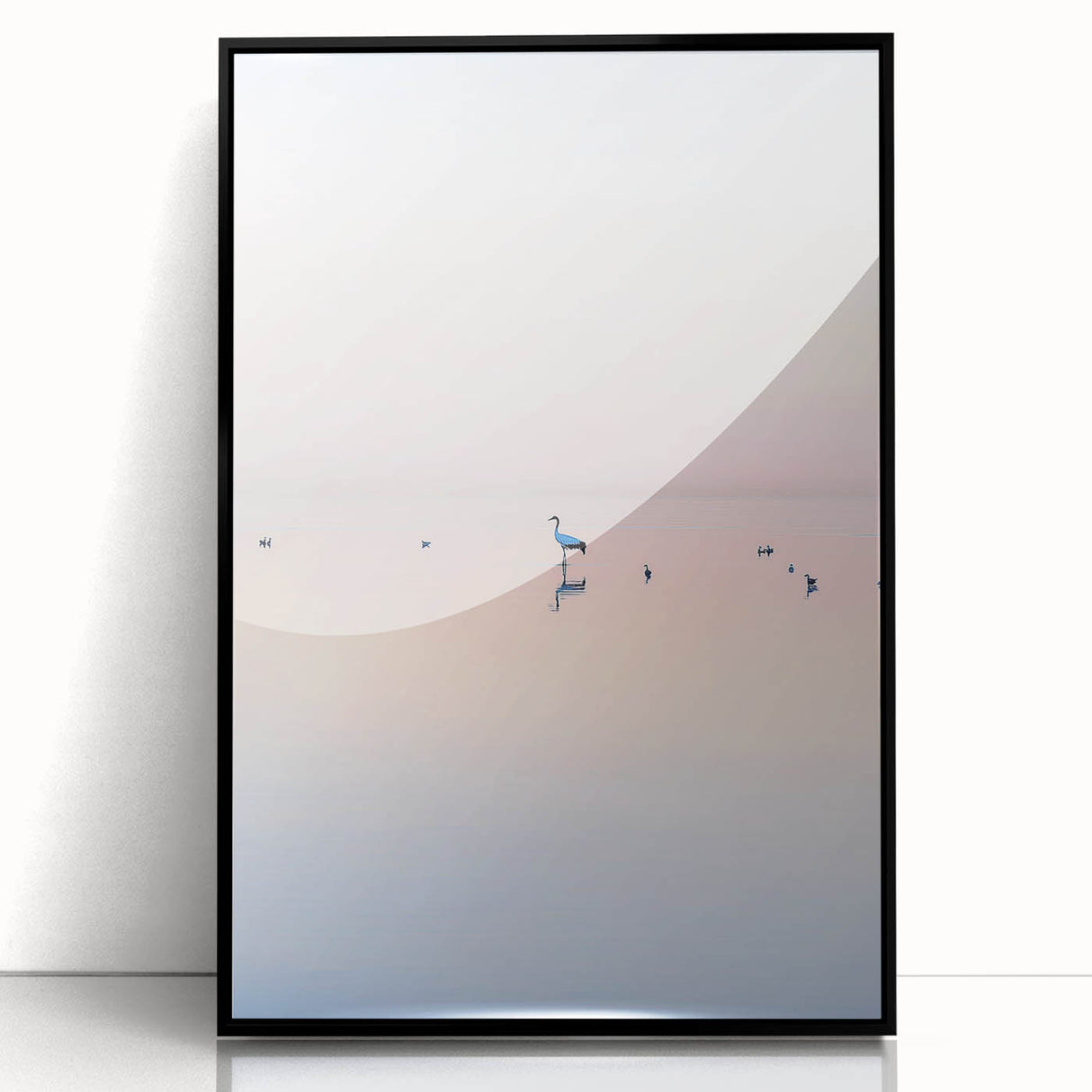 Minimalist Heron Office Wall Art – Modern Corporate Decor