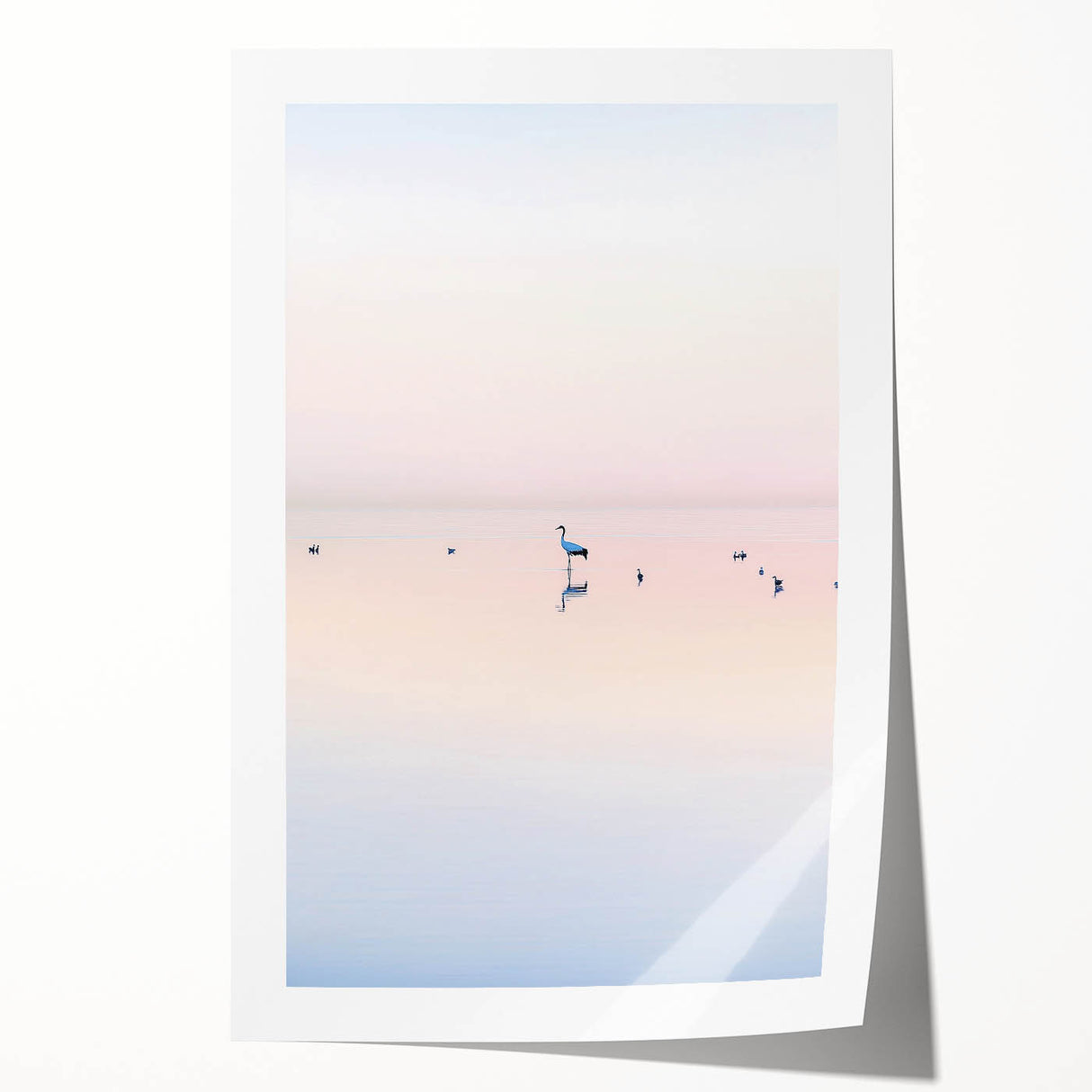 Minimalist Heron Office Wall Art – Modern Corporate Decor