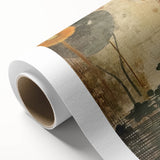 Abstract floral wall art on rolled canvas, showcasing vibrant colors and intricate patterns, perfect for modern home decor. Packaged securely in a cardboard tube for safe delivery.