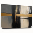 Geometric abstract acrylic glass artwork showcasing a side view with decorative pins, featuring vibrant colors and a modern design, perfect for contemporary decor.