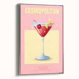 Landscape art painting on framed canvas featuring a colorful vintage poster design.