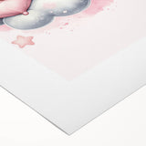 Sleeping Teddy on Cloud Print - Nursery Wall Art for Kids