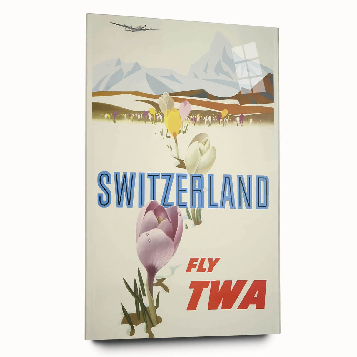 Retro Switzerland Travel Poster - TWA Vintage Fly Wall Art