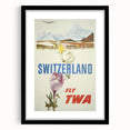 Retro Switzerland Travel Poster - TWA Vintage Fly Wall Art