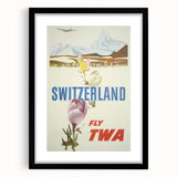 Retro Switzerland Travel Poster - TWA Vintage Fly Wall Art