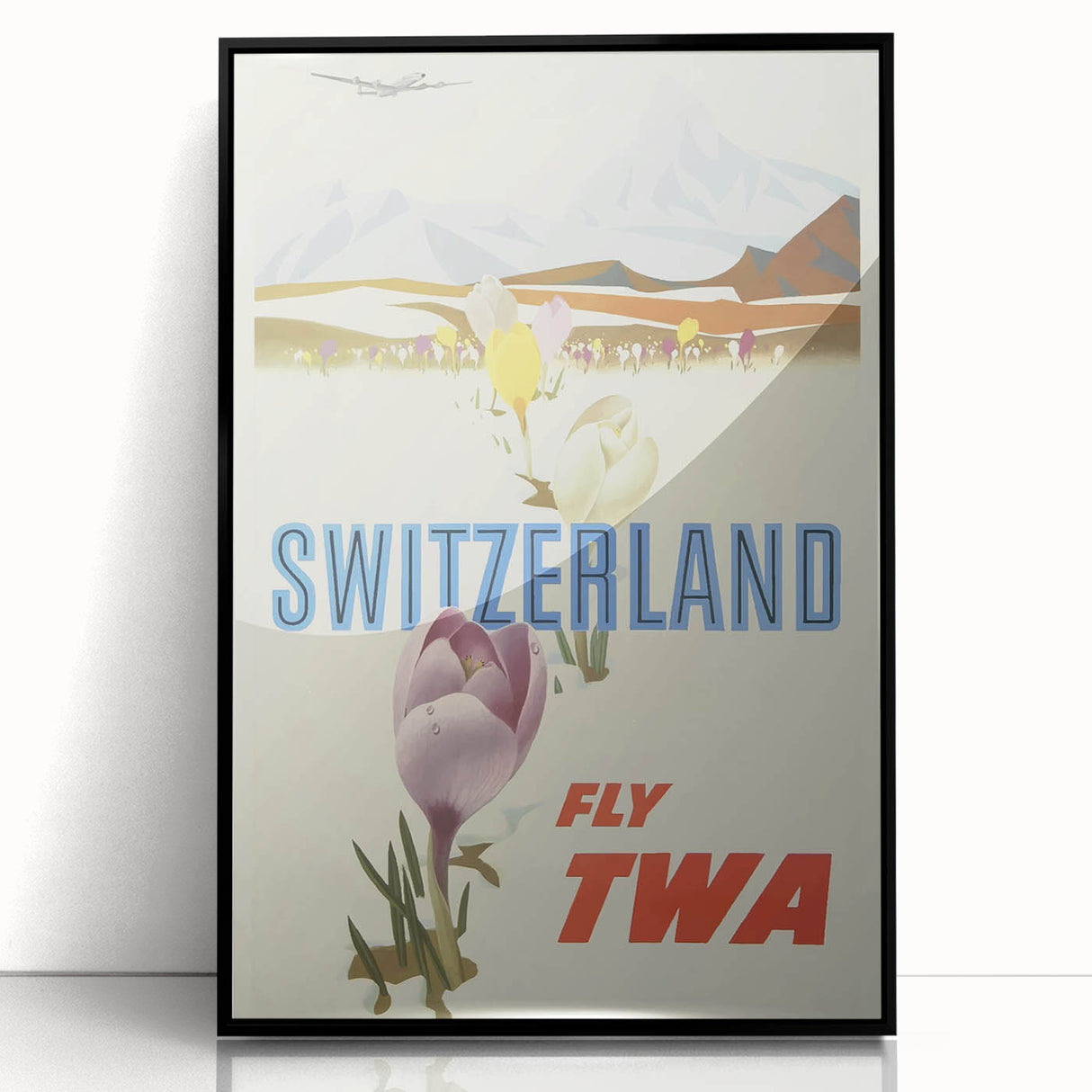 Retro Switzerland Travel Poster - TWA Vintage Fly Wall Art