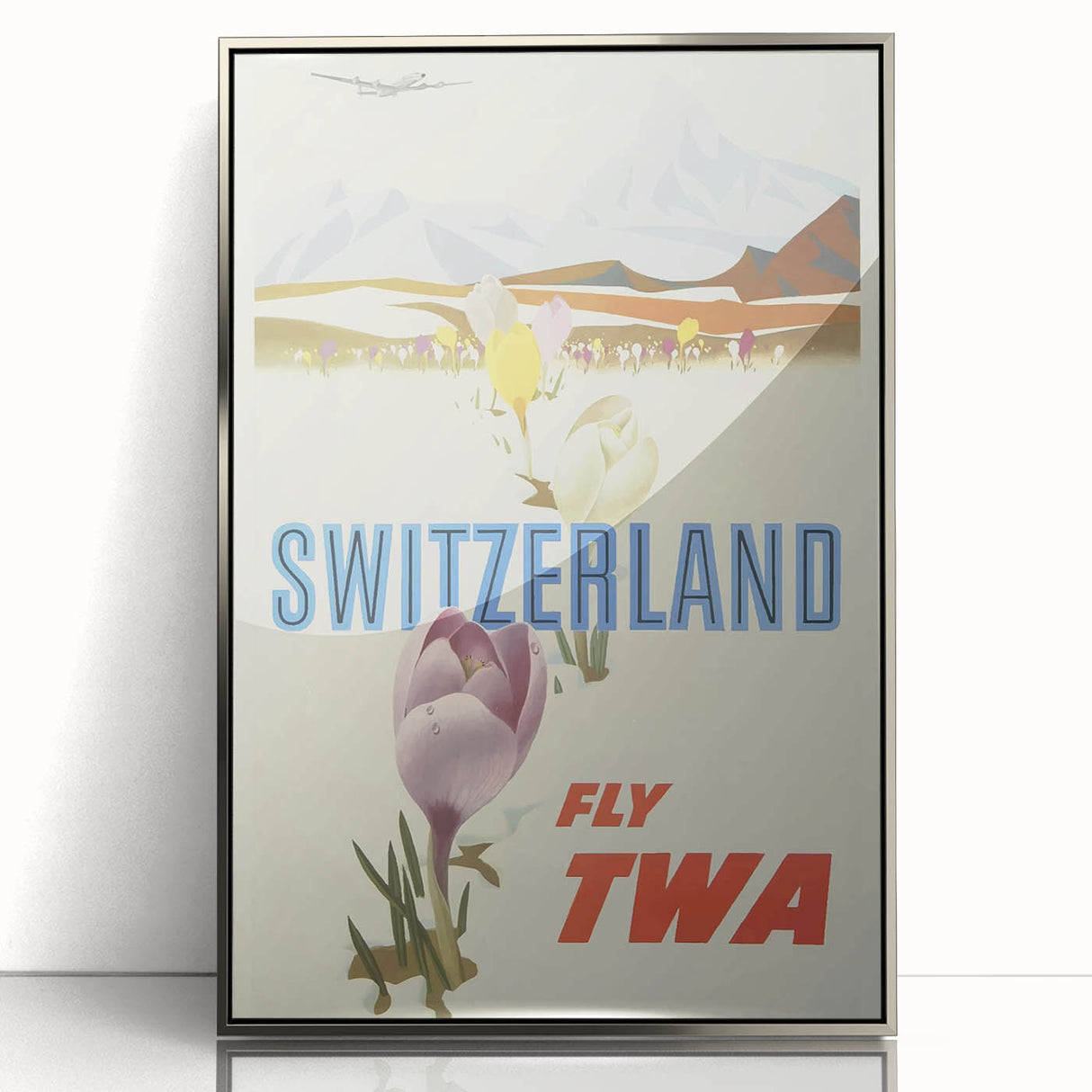 Retro Switzerland Travel Poster - TWA Vintage Fly Wall Art