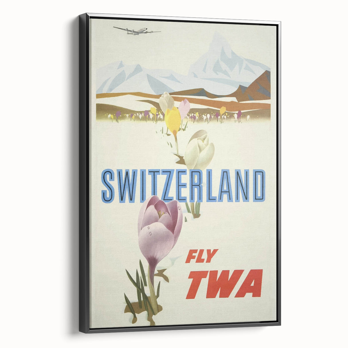 Retro Switzerland Travel Poster - TWA Vintage Fly Wall Art