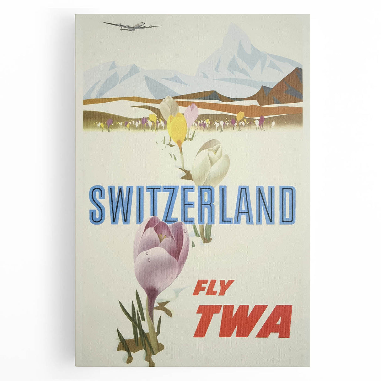 Retro Switzerland Travel Poster - TWA Vintage Fly Wall Art