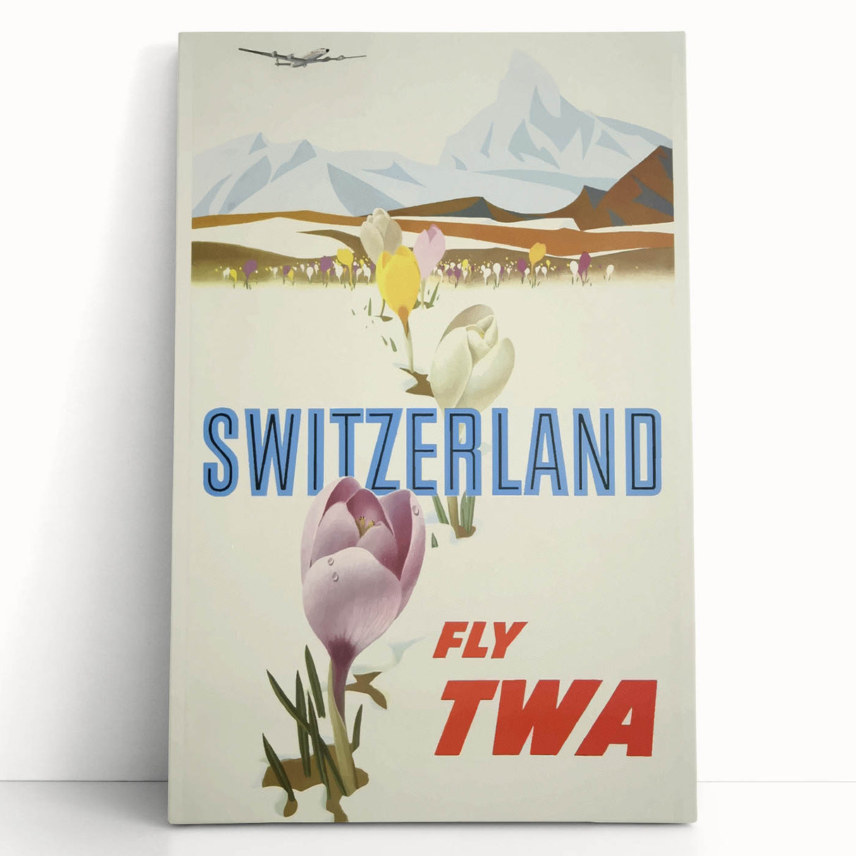 Retro Switzerland Travel Poster - TWA Vintage Fly Wall Art