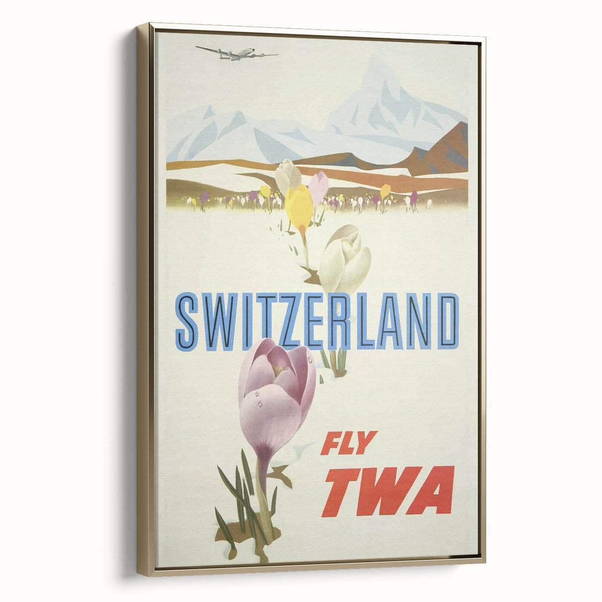 Retro Switzerland Travel Poster - TWA Vintage Fly Wall Art