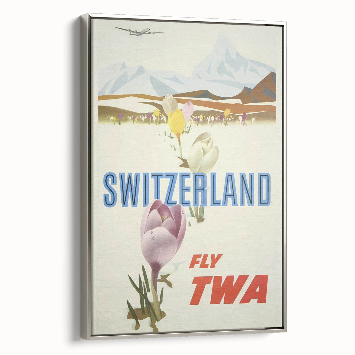 Retro Switzerland Travel Poster - TWA Vintage Fly Wall Art