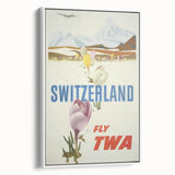 Retro Switzerland Travel Poster - TWA Vintage Fly Wall Art