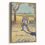 Framed canvas featuring a vintage-style landscape painting with dark tones, ideal for bedroom wall art.