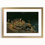 Modern Wall Art: Dynamic Scene of Children by the Waterfront