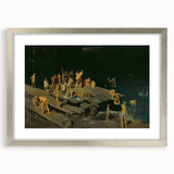 Modern Wall Art: Dynamic Scene of Children by the Waterfront
