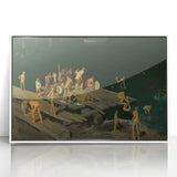 Modern Wall Art: Dynamic Scene of Children by the Waterfront