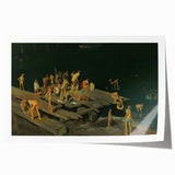 Modern Wall Art: Dynamic Scene of Children by the Waterfront