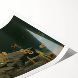 Modern Wall Art: Dynamic Scene of Children by the Waterfront