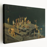 Modern Wall Art: Dynamic Scene of Children by the Waterfront