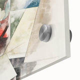 Modern Wall Art: Abstract Rooftops and Trees with Geometric Flair