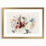 Modern Wall Art: Abstract Rooftops and Trees with Geometric Flair