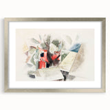 Modern Wall Art: Abstract Rooftops and Trees with Geometric Flair