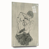Modern Figurative Sketch - Egon Schiele's Abstract Line Art Print