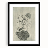 Modern Figurative Sketch - Egon Schiele's Abstract Line Art Print
