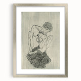Modern Figurative Sketch - Egon Schiele's Abstract Line Art Print