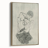Modern Figurative Sketch - Egon Schiele's Abstract Line Art Print