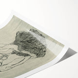Modern Figurative Sketch - Egon Schiele's Abstract Line Art Print