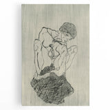 Modern Figurative Sketch - Egon Schiele's Abstract Line Art Print