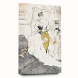 Elegant Sketch Art - Toulouse-Lautrec’s Corset Scene Wall Art