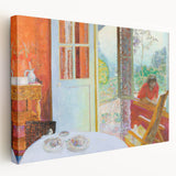 Modern Wall Art: Vibrant Country Dining Room with Scenic Outdoor View