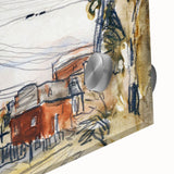 Modern Wall Art: Abstract Railroad Scene with Rustic Urban Charm