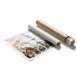 Modern Wall Art: Abstract Railroad Scene with Rustic Urban Charm