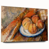 Modern Wall Art: Still Life of Peaches on Plate with Warm Tones