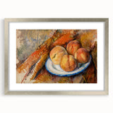 Modern Wall Art: Still Life of Peaches on Plate with Warm Tones
