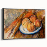 Modern Wall Art: Still Life of Peaches on Plate with Warm Tones