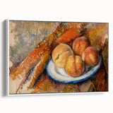 Modern Wall Art: Still Life of Peaches on Plate with Warm Tones