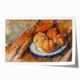 Modern Wall Art: Still Life of Peaches on Plate with Warm Tones